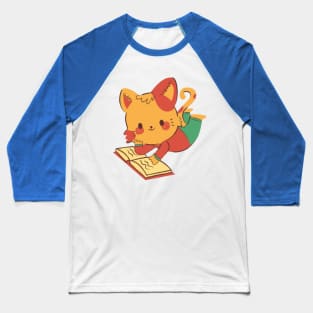 Book and cat Baseball T-Shirt